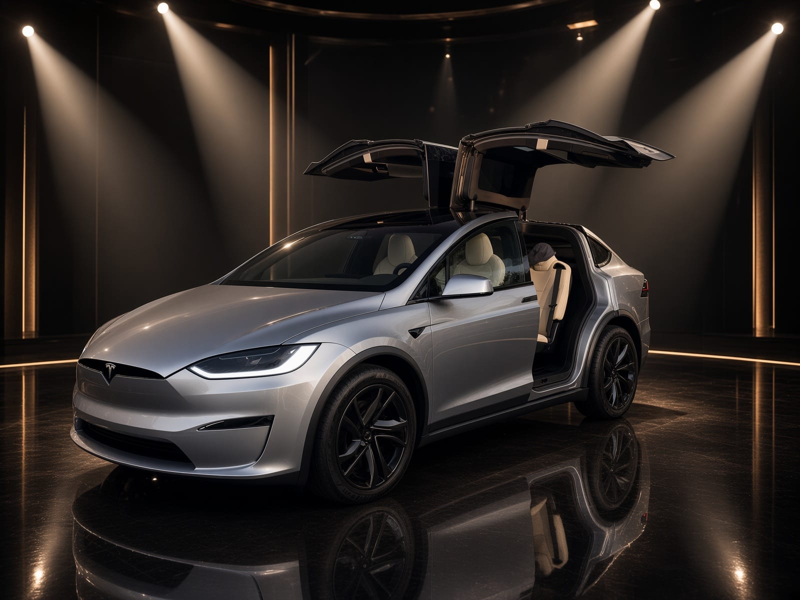 2026 Tesla Model X Long Range in Lunar Silver — photo 2 of 8
